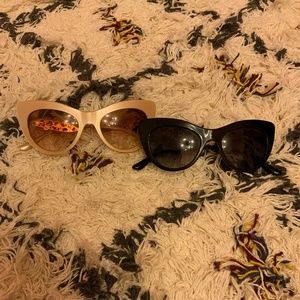 Dolce & Gabbana 1 pair pink and 1 pair black rose leg sunglasses